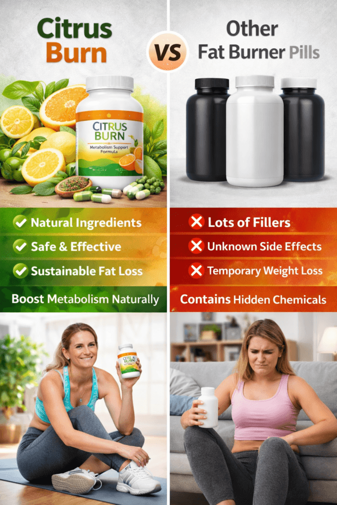 Citrus Burn review comparison with other fat burner pills showing natural ingredients and safe weight loss benefits